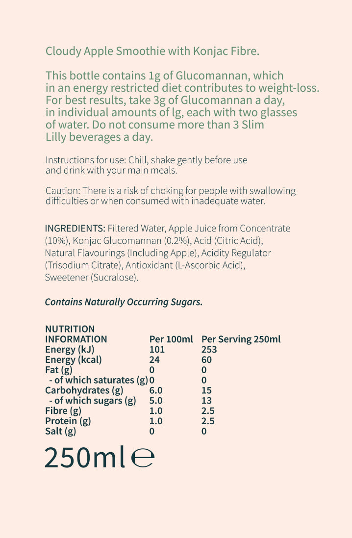 Box of Slim Lilly Cloudy Apple Smoothie 4x250 ml