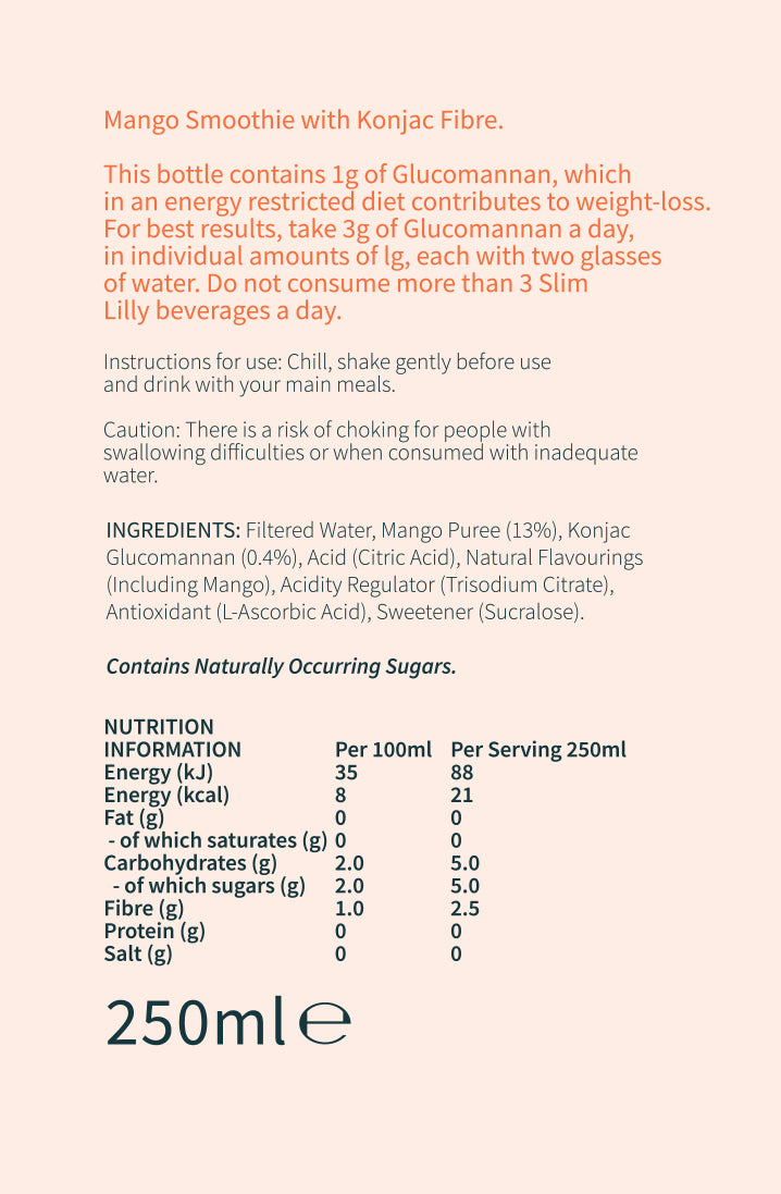 Box of Slim Lilly Mango Smoothie 6x250 ml