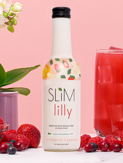 Box of Slim Lilly Strawberry & Banana Smoothie 6x250 ml