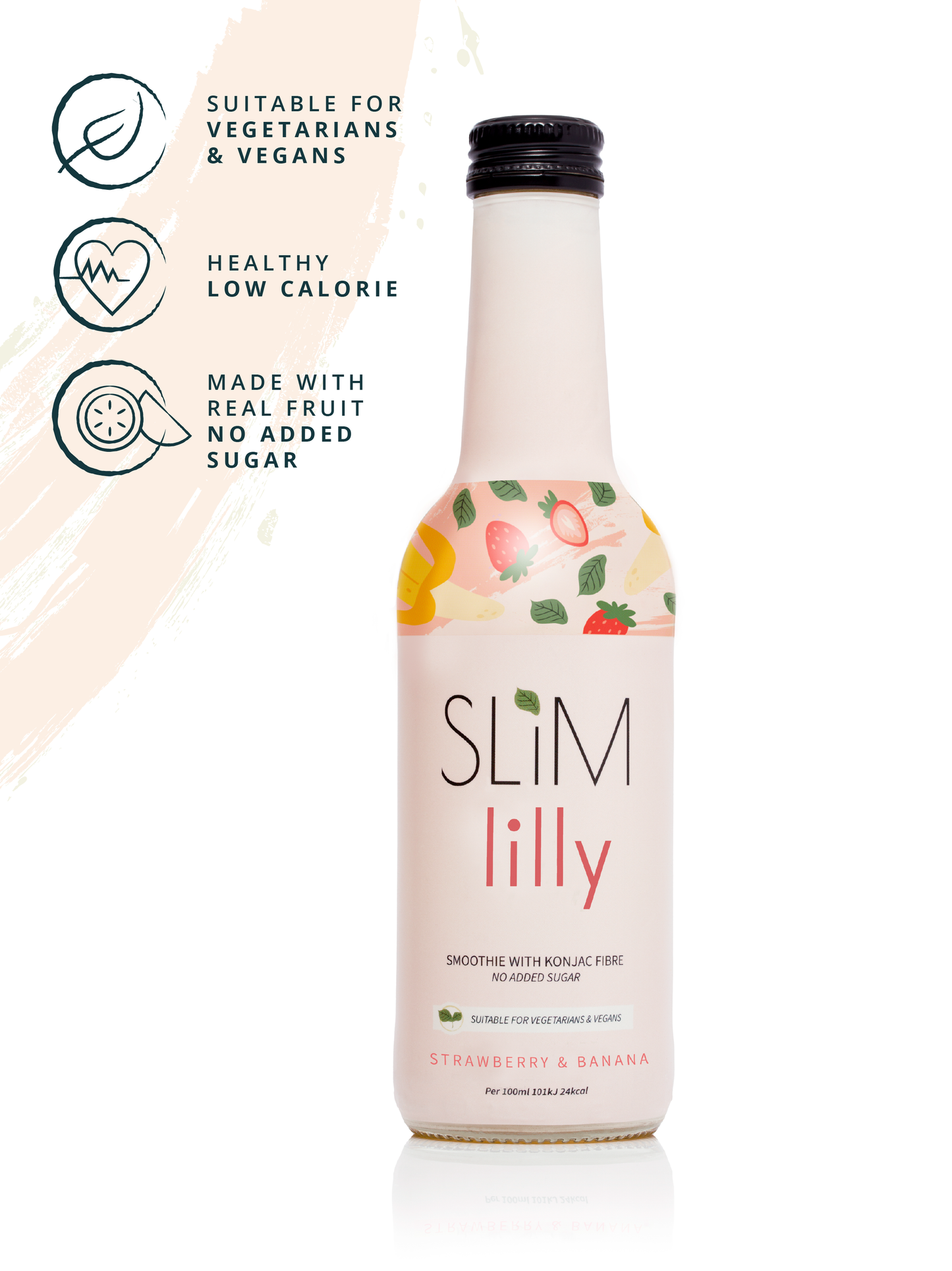 Box of Slim Lilly Strawberry & Banana Smoothie 6x250 ml